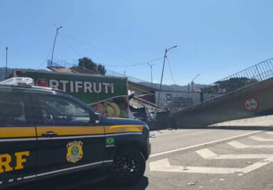 Passarela desaba após colisão de caminhão e deixa dois mortos em SP Passarela desaba após colisão de caminhão e deixa dois mortos em SP